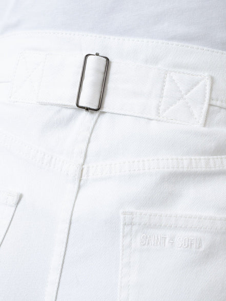 Adjustable Wide Leg Jean - White