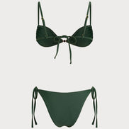 Green Triangle Drawstring Bikini Sets