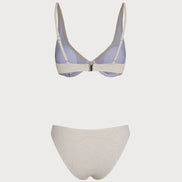 Beige Jacquard Underwire Bikini Set