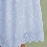 Blue Floral Textured Midi Dress