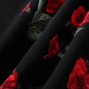 Black Floral V Neck Maxi Dress