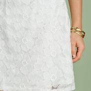 White Textured Slip Mini Dress